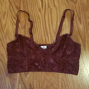 Maroon lace bralette
